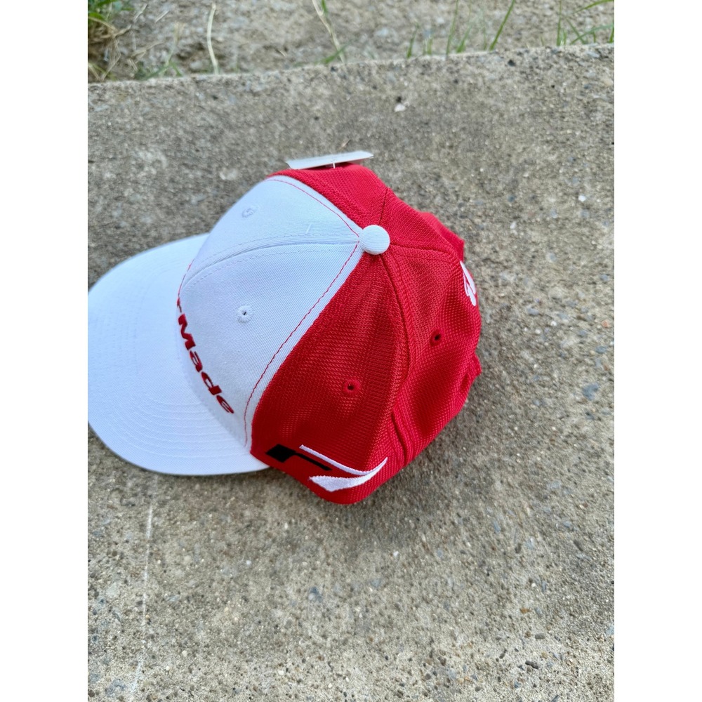 TaylorMade Golf Hat T-Max Gear White Red Mesh Back Adjustable Cap NEW - Picture 2 of 6